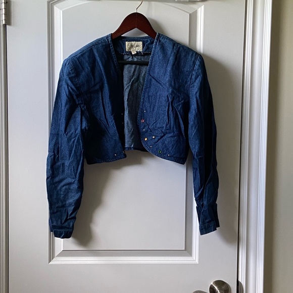 Vintage Ann Young strapless Denim mini dress and Matching jacket - Picture 8 of 9